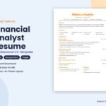 Financial Analyst resume template – Word CV