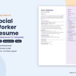 Social Worker resume template – Word CV