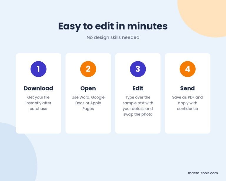 How to edit the Graphic Designer resume in Word, Google Docs or Pages
