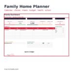 Family Home Planner – All-in-One Excel Organiser (Calendar, Chores, Meals, Budget, Kids, Pets)