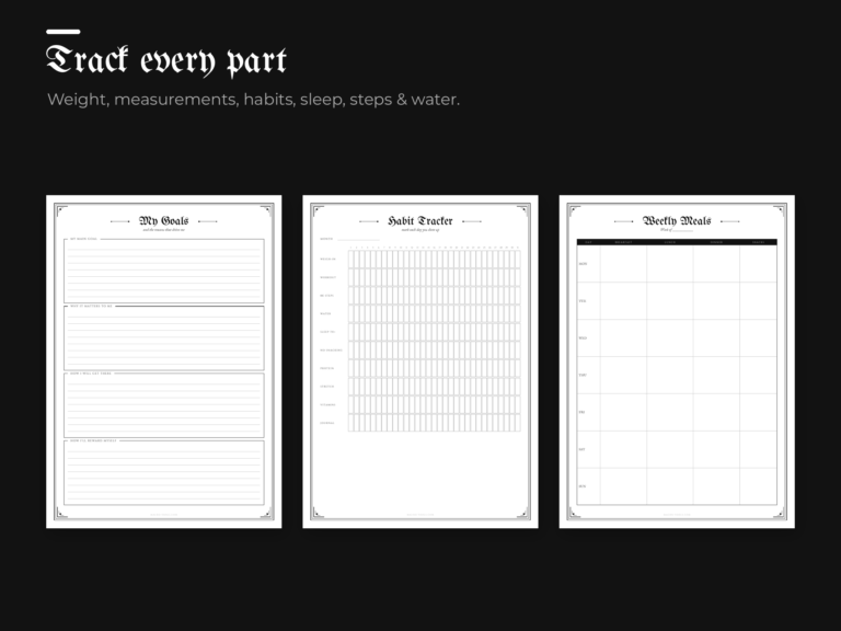 Gothic Fitness & Weight Loss Planner