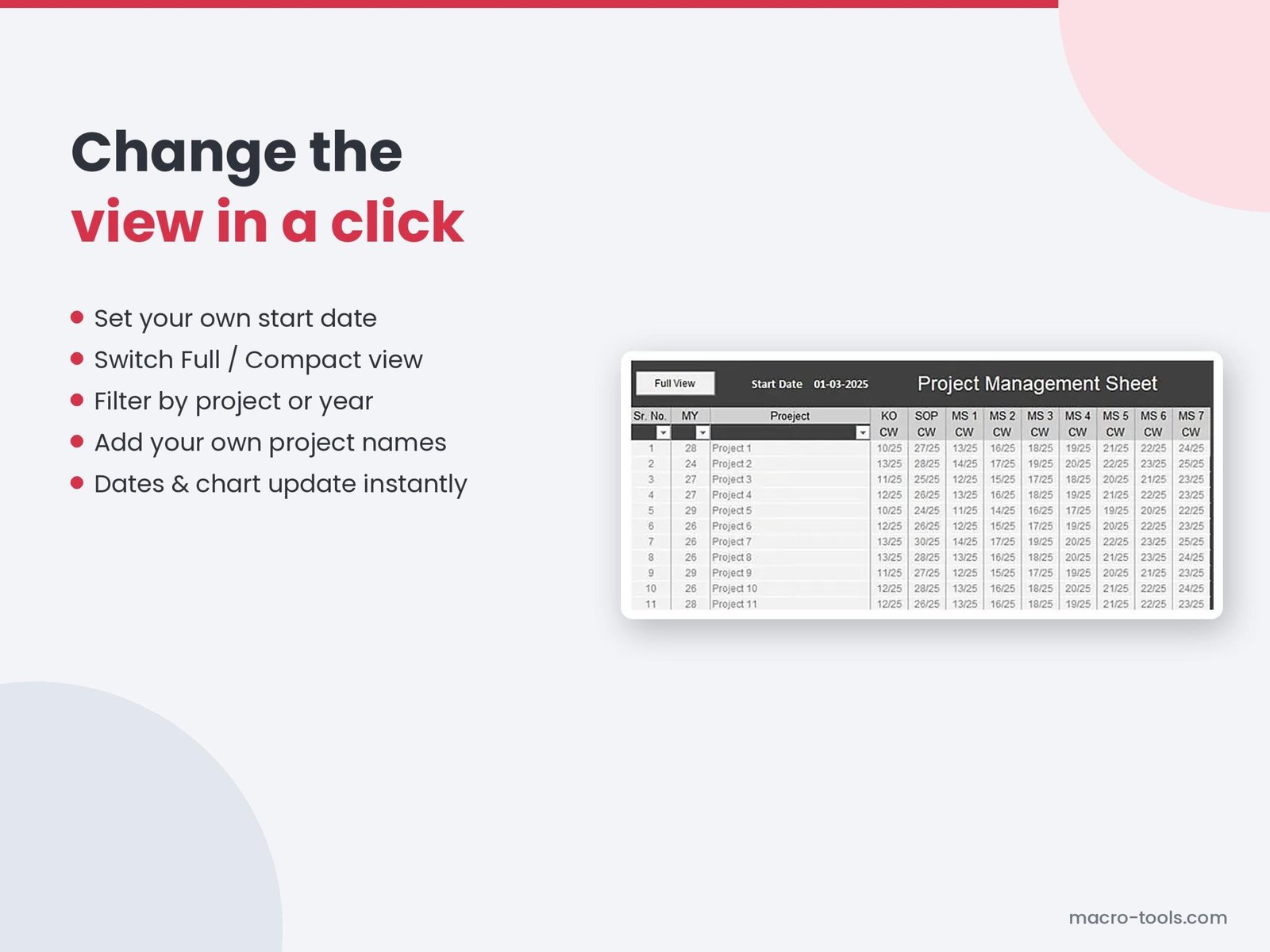 Project Milestone Tracker – Excel Gantt Chart for Multiple Projects - Image 4