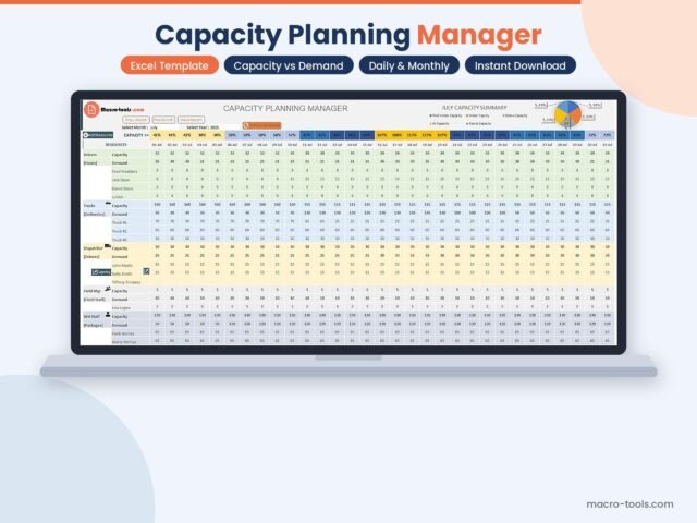 Capacity Planning Manager – Excel Resource & Demand Planner (.xlsm)