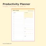 Productivity Planner Printable – Daily, Weekly, Monthly, To-Do – 7 Colours – A4, US Letter, A5