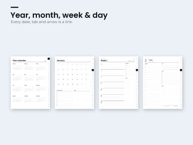 Daybook 2026 & 2027 – Hyperlinked Daily Planner for Supernote Manta & Nomad